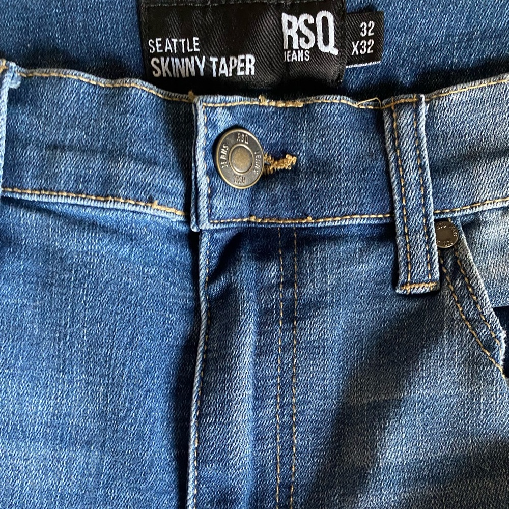 RSQ Mens Jeans 32x32 Seattle Skinny Tapered Blue Denim - Picture 4 of 8